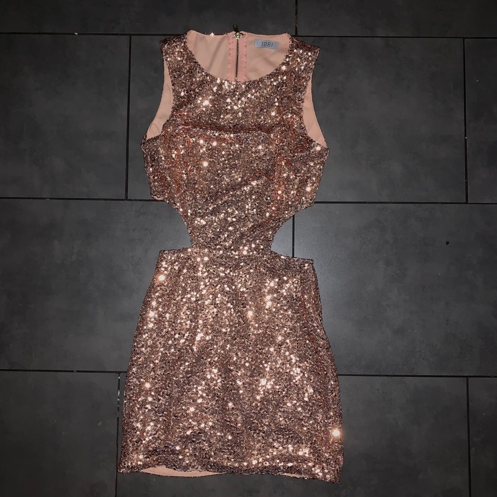 TOBI Cut-Out Sequin Dress